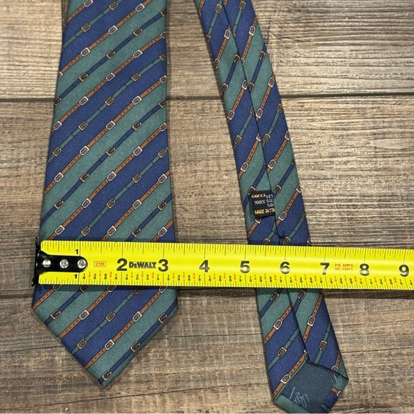Vintage Gucci Silk Tie Blue Green Made in Italy - Picture 8 of 9